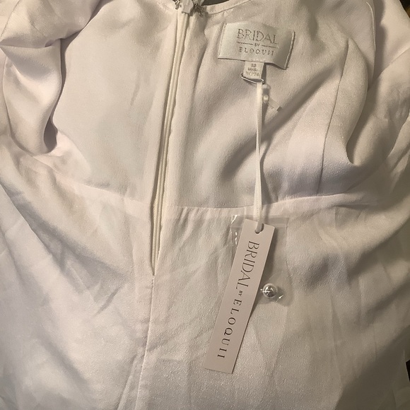 Bridal Eloquii NWT white romantic fairy princess organza ruffle mini dress SZ 18 - Picture 12 of 15